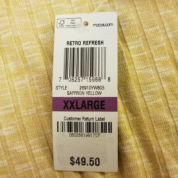 Style & Co. Yellow Textured Hi-Lo Hem Knit XXL Top - Picture 8 of 8